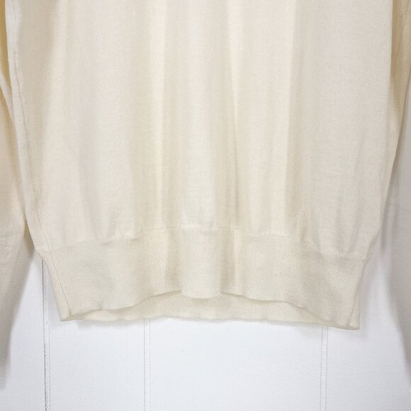 Tilley Stretch Merino Turtleneck Sweater Merino Wool * flaws * Size Medium Cream - Picture 4 of 16